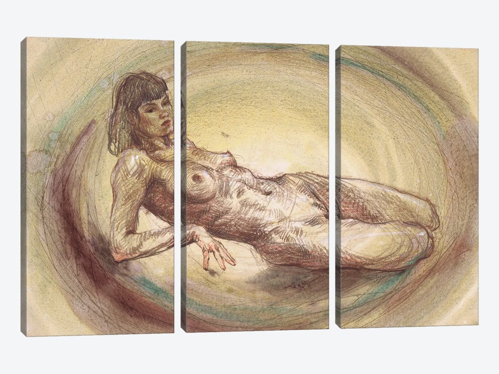 Seductive Mystery by Samira Yanushkova 3-piece Canvas Art Print