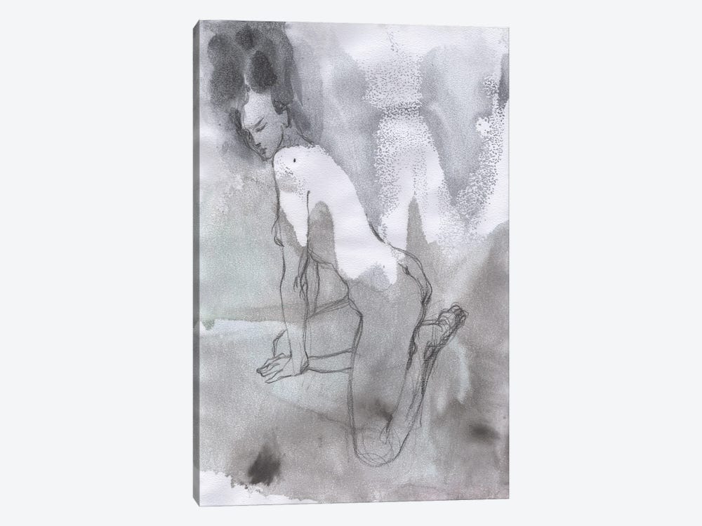 Classic Sketch Of A Naked Girl by Samira Yanushkova 1-piece Canvas Print