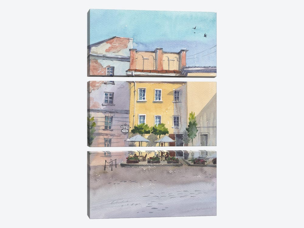 Cafe Boulevard by Samira Yanushkova 3-piece Art Print