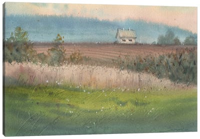 Rustic Countryside Farmstead Canvas Art Print