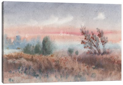 Foggy Landscape Canvas Art Print - Mist & Fog Art