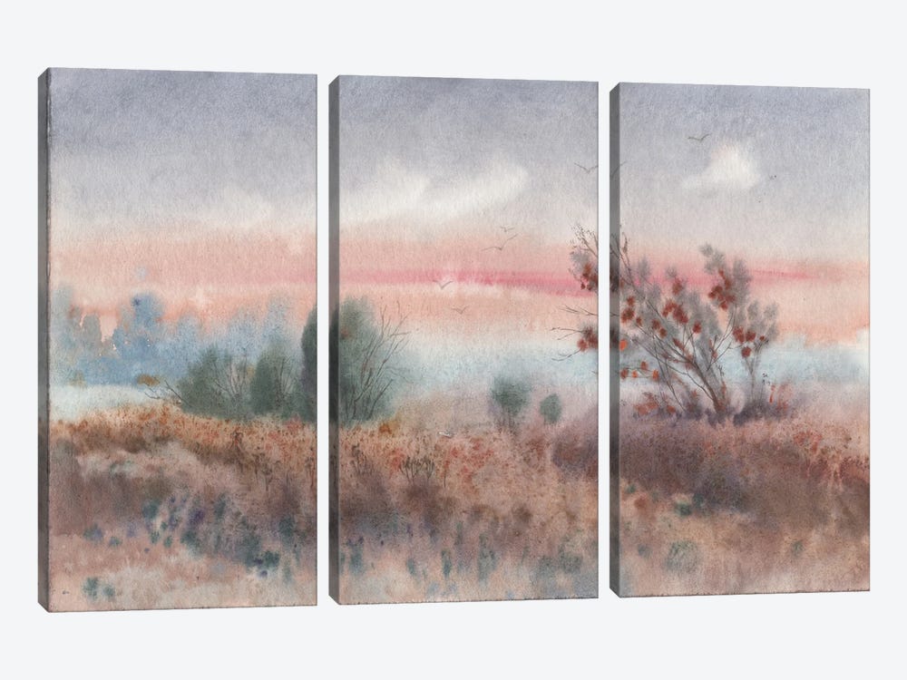 Foggy Landscape by Samira Yanushkova 3-piece Canvas Art