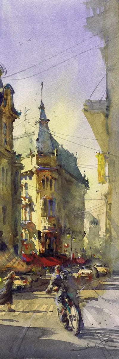 City Walk by Samira Yanushkova multi panel art