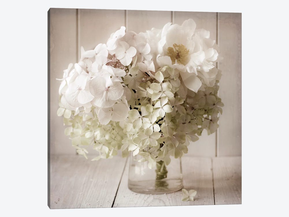 White Flower Vase by Symposium Design 1-piece Art Print