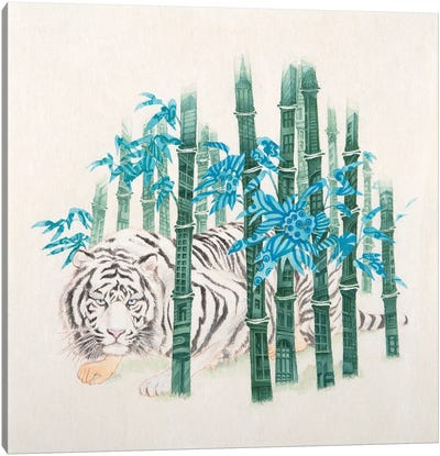 Chinese Zodiac Series- Crouching Tiger Canvas Art Print - Bamboo Art