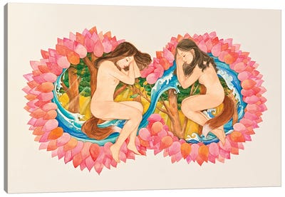 Twins Canvas Art Print - Astrology Art