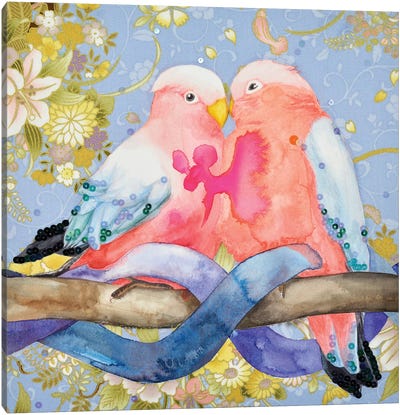 Two Canvas Art Print - Love Birds