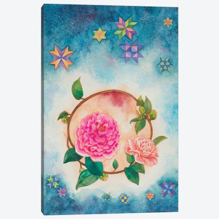 Camellia At Night Canvas Print #SYO6} by Suyeon Na Art Print