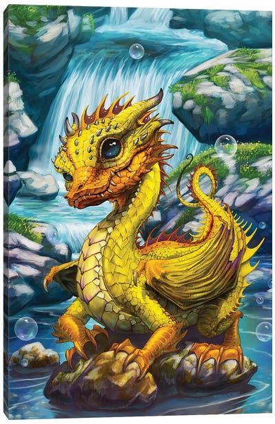 Rubber Duck Dragon Canvas Art Print - Friendly Mythical Creatures