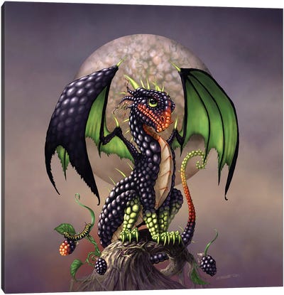 Blackberry Dragon Canvas Art Print - Dragon Art