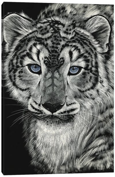 Snow Dragon Leopard Canvas Art Print - Stanley Morrison