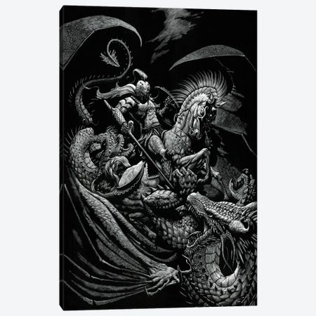 St George And The Dragon Canvas Print #SYR118} by Stanley Morrison Canvas Art Print