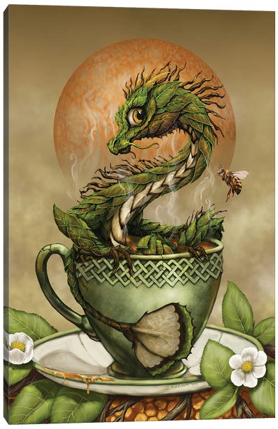 Tea Dragon Canvas Art Print - Dragon Art