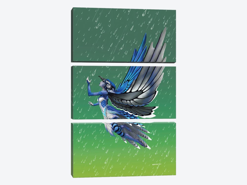 Blue Jay Fairey by Stanley Morrison 3-piece Canvas Artwork