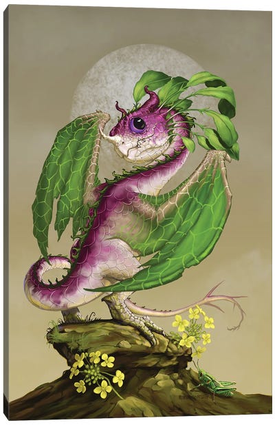 Turnip Dragon Canvas Art Print - Friendly Mythical Creatures