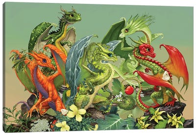 Veggie Plate Canvas Art Print - Dragon Art