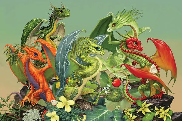 Mythical Creatures: Veggie Plate by Stanley Morrison