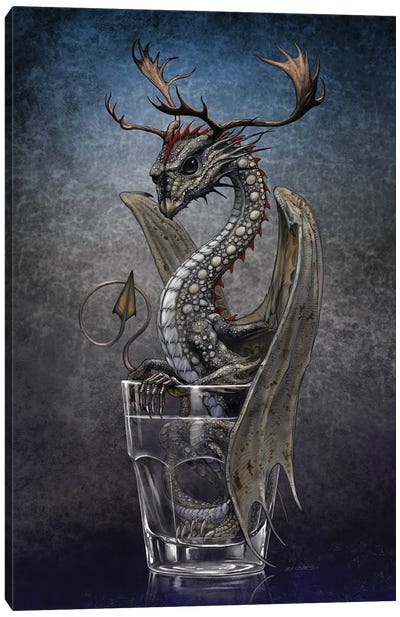 Vodka Dragon Canvas Art Print - Friendly Mythical Creatures