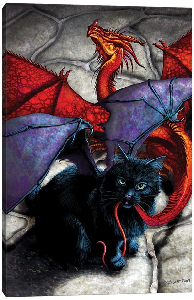 What The Catabat Dragged In Canvas Art Print - Bat Art