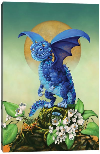 Blueberry Dragon Canvas Art Print - Berry Art