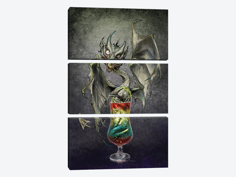 Zombie Dragon by Stanley Morrison 3-piece Canvas Art Print