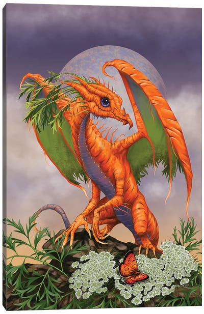 Carrot Dragon Canvas Art Print - Friendly Mythical Creatures