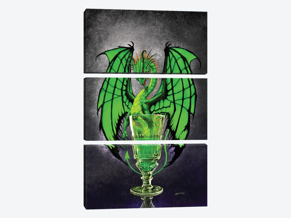 Absinthe Dragon by Stanley Morrison 3-piece Canvas Print