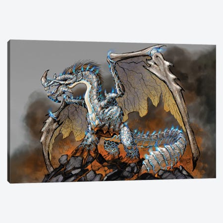 Catastrophic Dragon Eathquake Canvas Print #SYR22} by Stanley Morrison Canvas Artwork