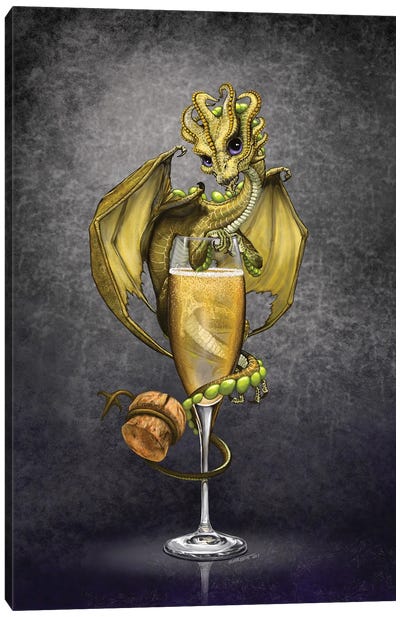 Champagne Dragon Canvas Art Print - Friendly Mythical Creatures