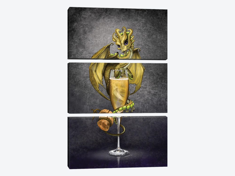 Champagne Dragon by Stanley Morrison 3-piece Canvas Print