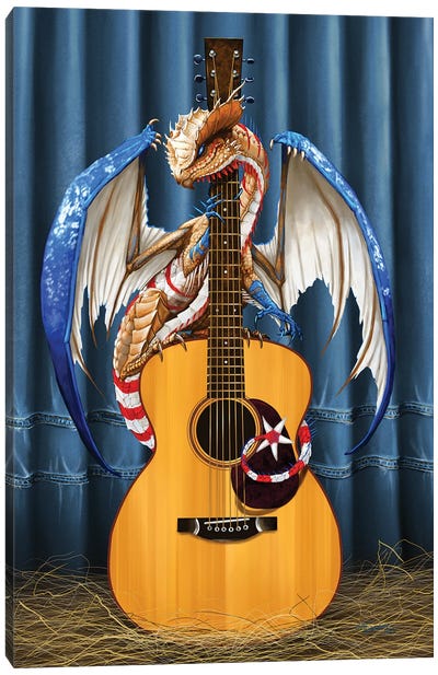 Country Music Dragon Canvas Art Print - Country Music Art
