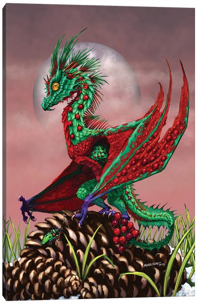 Cranberry Dragon Canvas Art Print - Berry Art