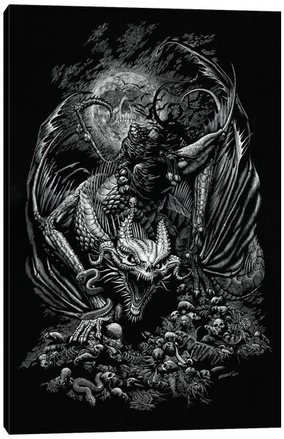 Death Dragon Canvas Art Print - Goth Art