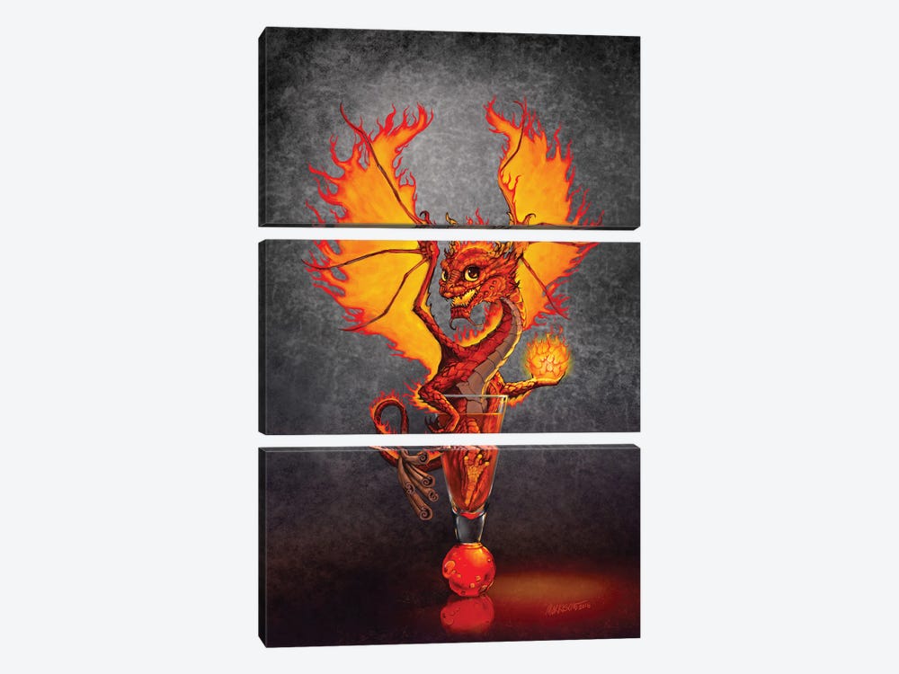 Fireball Dragon by Stanley Morrison 3-piece Canvas Art
