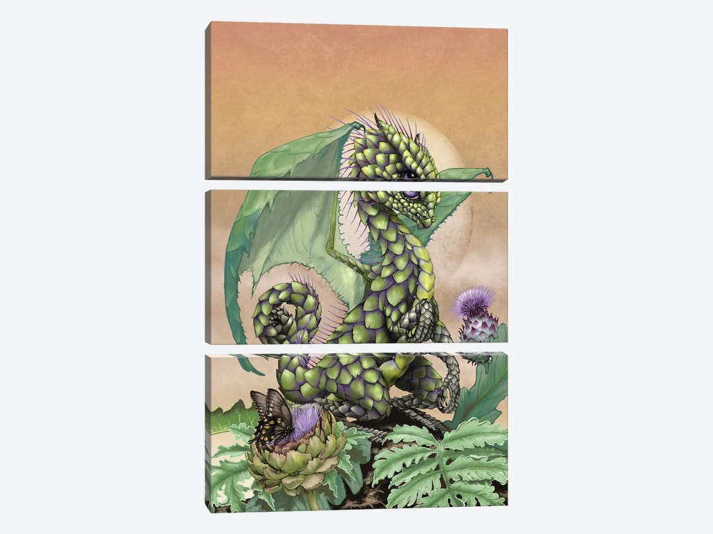 Artichoke Dragon by Stanley Morrison 3-piece Canvas Wall Art