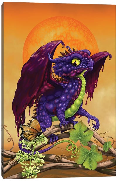 Grape Jelly Dragon Canvas Art Print - Friendly Mythical Creatures