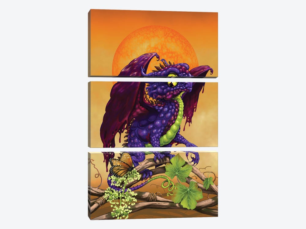 Grape Jelly Dragon by Stanley Morrison 3-piece Canvas Art Print