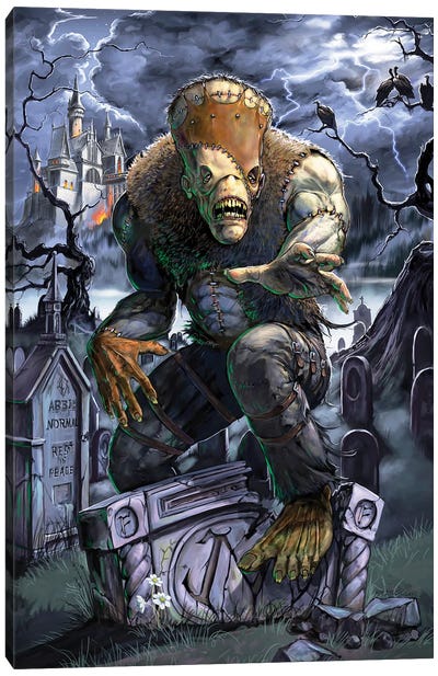 Graveyard Monster Canvas Art Print - Stanley Morrison