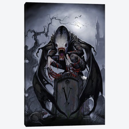 Graveyard Vampire Canvas Print #SYR54} by Stanley Morrison Canvas Wall Art