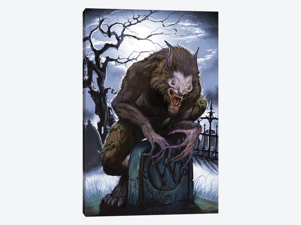 Graveyard Werewolf by Stanley Morrison 1-piece Canvas Print