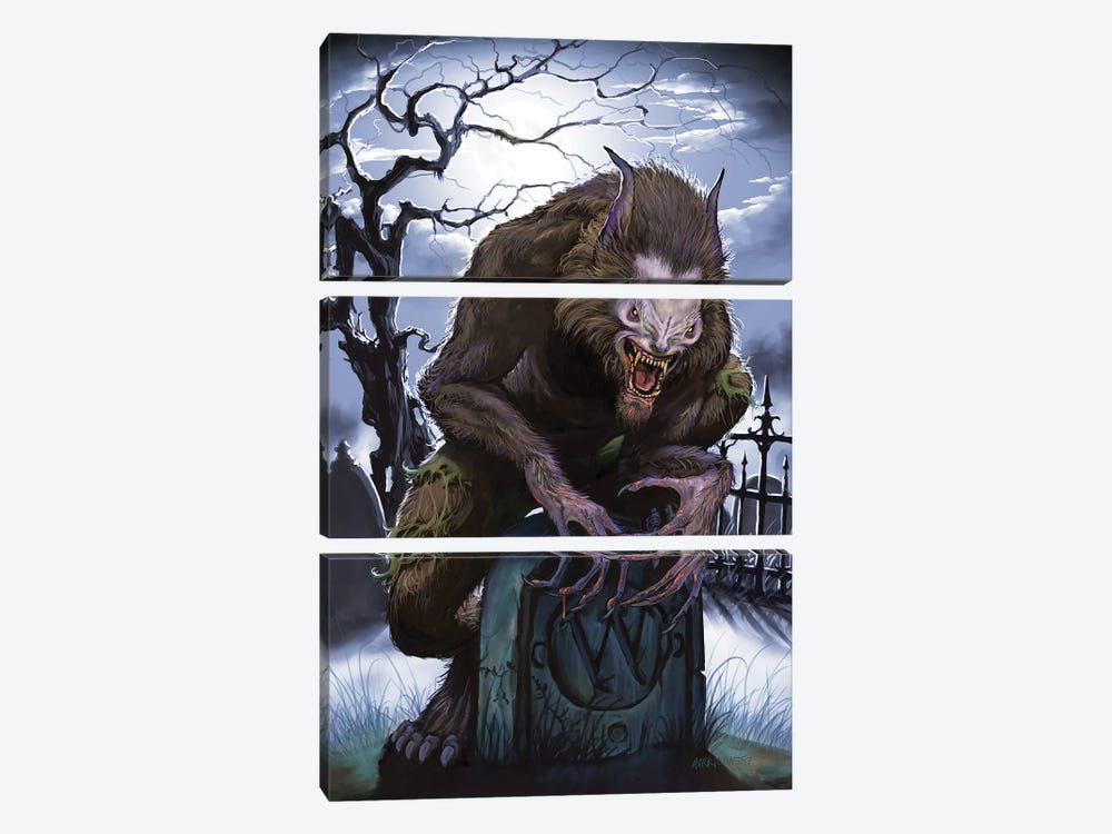 Graveyard Werewolf by Stanley Morrison 3-piece Art Print