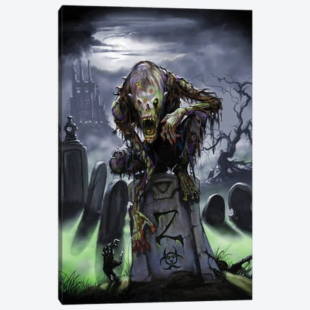 Graveyard Zombie Canvas Print #SYR56} by Stanley Morrison Canvas Wall Art