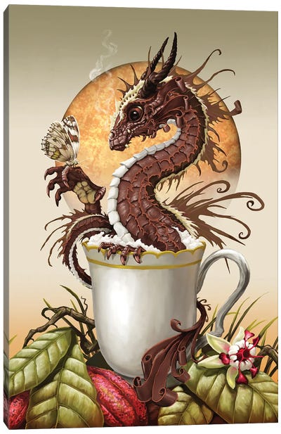 Hot Chocolate Canvas Art Print - Friendly Mythical Creatures