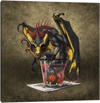 Joker Card Dragon Canvas Art Print - Cards & Board Games