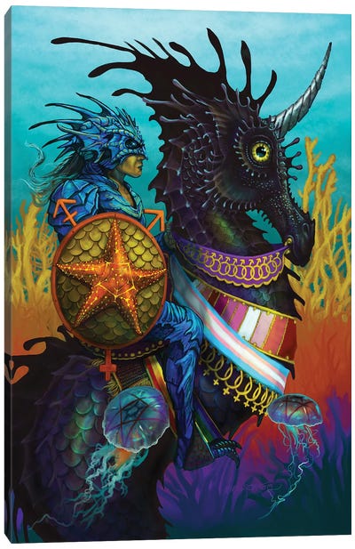 Knight Of Pentacles Final Canvas Art Print - Astrology Art
