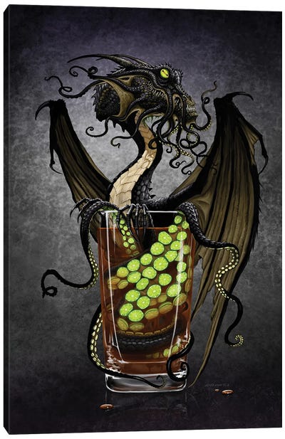Kraken Storm Dragon Canvas Art Print - Rum