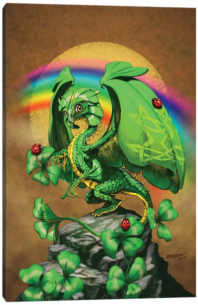 Luck Dragon Canvas Art Print - Rainbow Art
