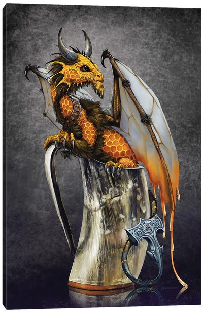 Mead Dragon Canvas Art Print - Mythical Creature Art