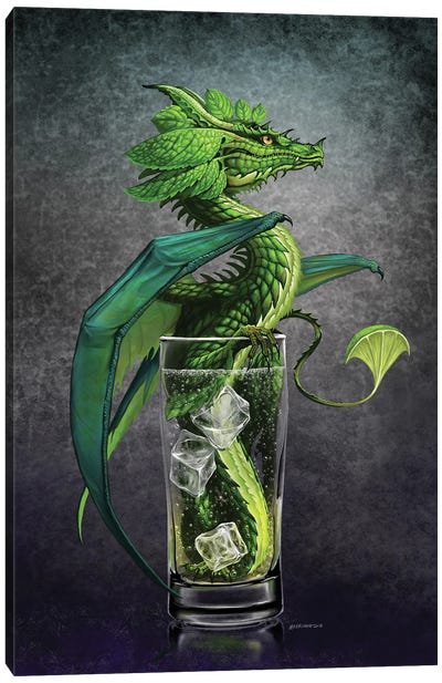 Mojito Dragon Canvas Art Print - Friendly Mythical Creatures