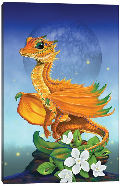 Orange Dragon Canvas Art Print - Orange Art